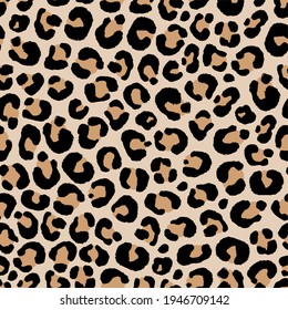 seamless pattern of leopard skin in hand drawing style illustration