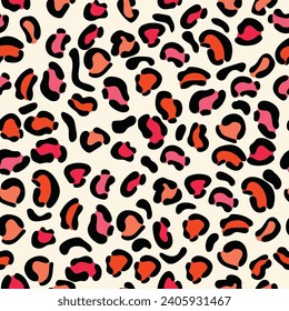 Seamless pattern of leopard skin motif in vector for background, wallpaper, fabric, wrapping, etc.