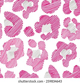 Seamless Pattern Leopard Skin Pink