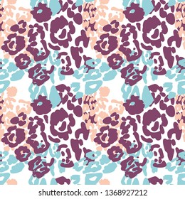Seamless pattern with leopard spots. Animal print, predatory. Bright colors, colorful. Pink Leopard.