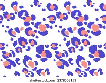 Seamless pattern with leopard spots. Wild animal skin print in different colors in flat style. Exotic ornament, fashionable elegant print. African pattern for wallpaper or fabric.