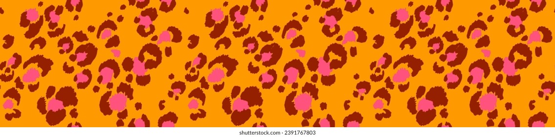 Seamless pattern with leopard spots. Wild animal skin print in different colors in flat style. Exotic ornament, fashionable elegant print. African pattern for wallpaper or fabric.