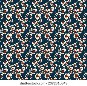 Seamless pattern with leopard spots. Wild animal skin print in different colors in flat style. Exotic ornament, fashionable elegant print. African pattern for wallpaper or fabric.