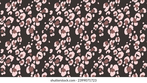 Seamless pattern with leopard spots. Wild animal skin print in different colors in flat style. Exotic ornament, fashionable elegant print. African pattern for wallpaper or fabric.