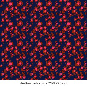 Seamless pattern with leopard spots. Wild animal skin print in different colors in flat style. Exotic ornament, fashionable elegant print. African pattern for wallpaper or fabric.