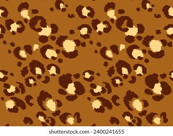 Seamless pattern with leopard spots. Wild animal skin print in different colors in flat style. Exotic ornament, fashionable elegant print. African pattern for wallpaper or fabric.