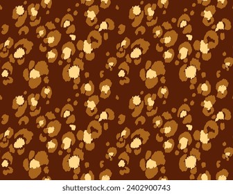 Seamless pattern with leopard spots. Wild animal skin print in different colors in flat style. Exotic ornament, fashionable elegant print. African pattern for wallpaper or fabric.