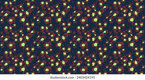 Seamless pattern with leopard spots. Wild animal skin print in different colors in flat style. Exotic ornament, fashionable elegant print. African pattern for wallpaper or fabric.