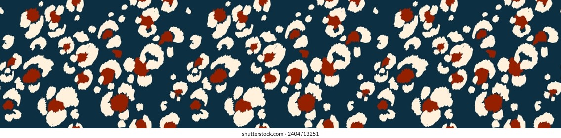 Seamless pattern with leopard spots. Wild animal skin print in different colors in flat style. Exotic ornament, fashionable elegant print. African pattern for wallpaper or fabric.