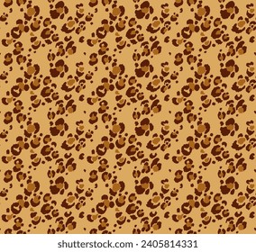 Seamless pattern with leopard spots. Wild animal skin print in different colors in flat style. Exotic ornament, fashionable elegant print. African pattern for wallpaper or fabric.
