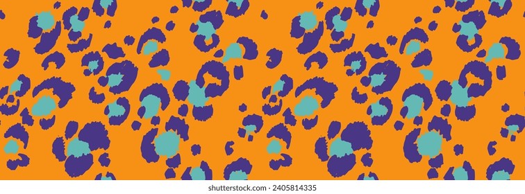 Seamless pattern with leopard spots. Wild animal skin print in different colors in flat style. Exotic ornament, fashionable elegant print. African pattern for wallpaper or fabric.