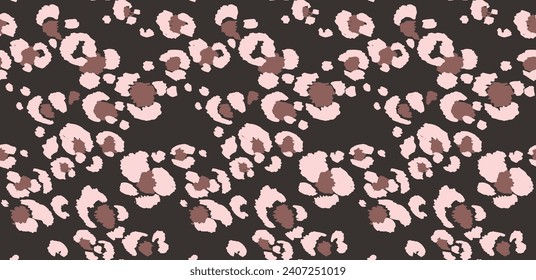 Seamless pattern with leopard spots. Wild animal skin print in different colors in flat style. Exotic ornament, fashionable elegant print. African pattern for wallpaper or fabric.