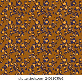 Seamless pattern with leopard spots. Wild animal skin print in different colors in flat style. Exotic ornament, fashionable elegant print. African pattern for wallpaper or fabric.