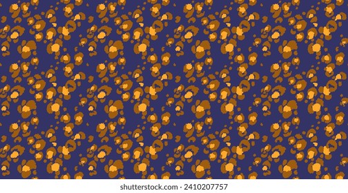 Seamless pattern with leopard spots. Wild animal skin print in different colors in flat style. Exotic ornament, fashionable elegant print. African pattern for wallpaper or fabric.