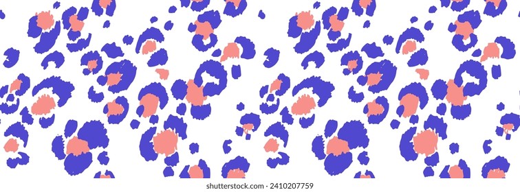 Seamless pattern with leopard spots. Wild animal skin print in different colors in flat style. Exotic ornament, fashionable elegant print. African pattern for wallpaper or fabric.