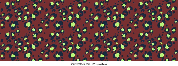 Seamless pattern with leopard spots. Wild animal skin print in different colors in flat style. Exotic ornament, fashionable elegant print. African pattern for wallpaper or fabric.