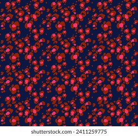 Seamless pattern with leopard spots. Wild animal skin print in different colors in flat style. Exotic ornament, fashionable elegant print. African pattern for wallpaper or fabric.