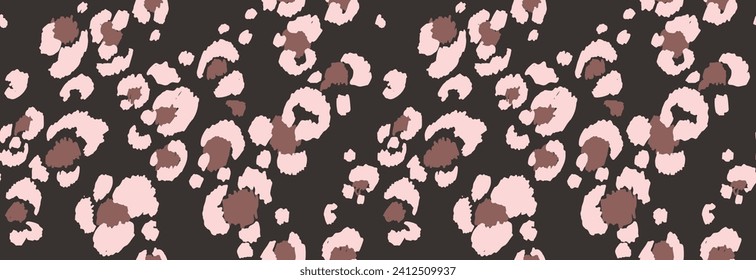 Seamless pattern with leopard spots. Wild animal skin print in different colors in flat style. Exotic ornament, fashionable elegant print. African pattern for wallpaper or fabric.