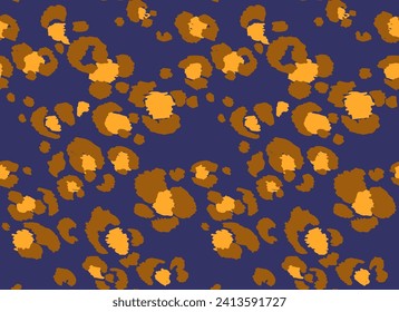 Seamless pattern with leopard spots. Wild animal skin print in different colors in flat style. Exotic ornament, fashionable elegant print. African pattern for wallpaper or fabric.