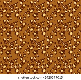 Seamless pattern with leopard spots. Wild animal skin print in different colors in flat style. Exotic ornament, fashionable elegant print. African pattern for wallpaper or fabric.