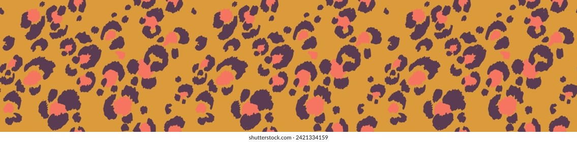 Seamless pattern with leopard spots. Wild animal skin print in different colors in flat style. Exotic ornament, fashionable elegant print. African pattern for wallpaper or fabric.