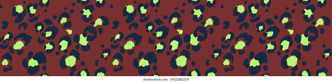 Seamless pattern with leopard spots. Wild animal skin print in different colors in flat style. Exotic ornament, fashionable elegant print. African pattern for wallpaper or fabric.