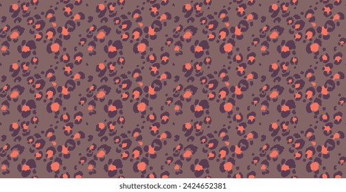 Seamless pattern with leopard spots. Wild animal skin print in different colors in flat style. Exotic ornament, fashionable elegant print. African pattern for wallpaper or fabric.