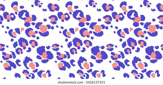 Seamless pattern with leopard spots. Wild animal skin print in different colors in flat style. Exotic ornament, fashionable elegant print. African pattern for wallpaper or fabric.