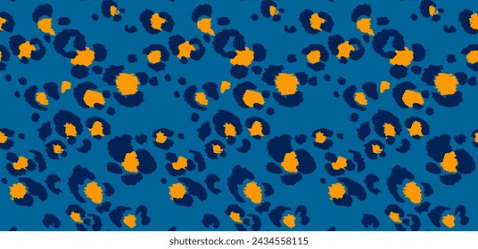 Seamless pattern with leopard spots. Wild animal skin print in different colors in flat style. Exotic ornament, fashionable elegant print. African pattern for wallpaper or fabric.