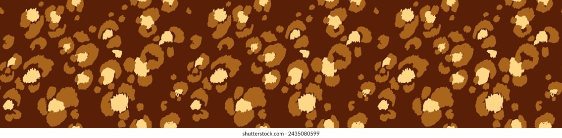 Seamless pattern with leopard spots. Wild animal skin print in different colors in flat style. Exotic ornament, fashionable elegant print. African pattern for wallpaper or fabric.