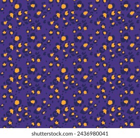 Seamless pattern with leopard spots. Wild animal skin print in different colors in flat style. Exotic ornament, fashionable elegant print. African pattern for wallpaper or fabric.