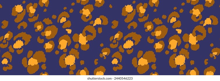 Seamless pattern with leopard spots. Wild animal skin print in different colors in flat style. Exotic ornament, fashionable elegant print. African pattern for wallpaper or fabric.