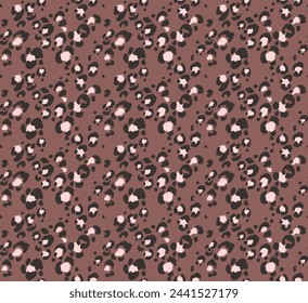 Seamless pattern with leopard spots. Wild animal skin print in different colors in flat style. Exotic ornament, fashionable elegant print. African pattern for wallpaper or fabric.