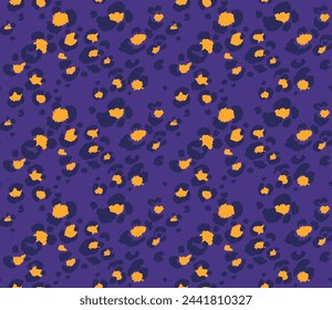 Seamless pattern with leopard spots. Wild animal skin print in different colors in flat style. Exotic ornament, fashionable elegant print. African pattern for wallpaper or fabric.