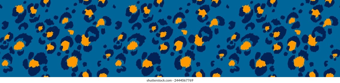 Seamless pattern with leopard spots. Wild animal skin print in different colors in flat style. Exotic ornament, fashionable elegant print. African pattern for wallpaper or fabric.
