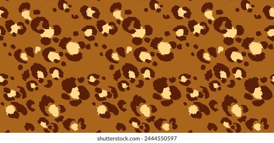 Seamless pattern with leopard spots. Wild animal skin print in different colors in flat style. Exotic ornament, fashionable elegant print. African pattern for wallpaper or fabric.