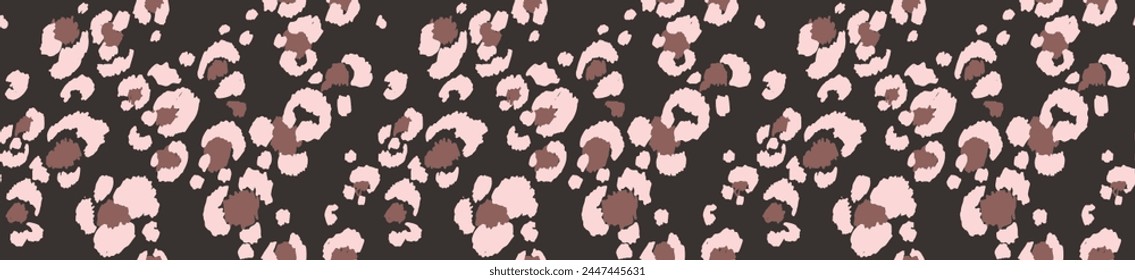 Seamless pattern with leopard spots. Wild animal skin print in different colors in flat style. Exotic ornament, fashionable elegant print. African pattern for wallpaper or fabric.