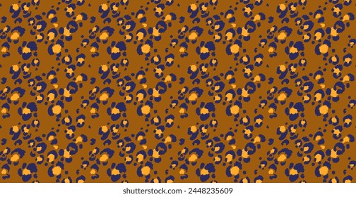 Seamless pattern with leopard spots. Wild animal skin print in different colors in flat style. Exotic ornament, fashionable elegant print. African pattern for wallpaper or fabric.