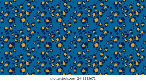 Seamless pattern with leopard spots. Wild animal skin print in different colors in flat style. Exotic ornament, fashionable elegant print. African pattern for wallpaper or fabric.
