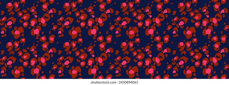 Seamless pattern with leopard spots. Wild animal skin print in different colors in flat style. Exotic ornament, fashionable elegant print. African pattern for wallpaper or fabric.