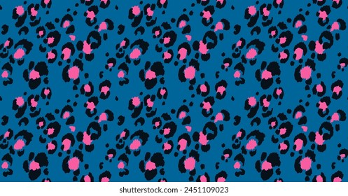 Seamless pattern with leopard spots. Wild animal skin print in different colors in flat style. Exotic ornament, fashionable elegant print. African pattern for wallpaper or fabric.