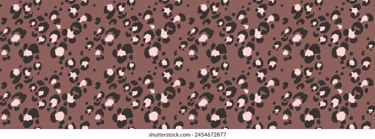 Seamless pattern with leopard spots. Wild animal skin print in different colors in flat style. Exotic ornament, fashionable elegant print. African pattern for wallpaper or fabric.