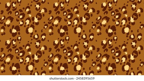 Seamless pattern with leopard spots. Wild animal skin print in different colors in flat style. Exotic ornament, fashionable elegant print. African pattern for wallpaper or fabric.