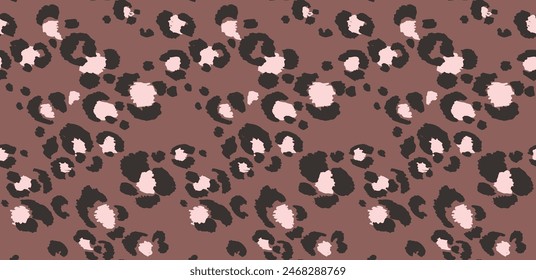 Seamless pattern with leopard spots. Wild animal skin print in different colors in flat style. Exotic ornament, fashionable elegant print. African pattern for wallpaper or fabric.