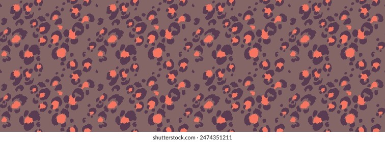Seamless pattern with leopard spots. Wild animal skin print in different colors in flat style. Exotic ornament, fashionable elegant print. African pattern for wallpaper or fabric.
