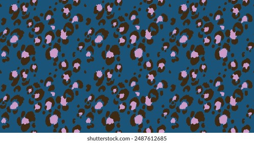 Seamless pattern with leopard spots. Wild animal skin print in different colors in flat style. Exotic ornament, fashionable elegant print. African pattern for wallpaper or fabric.