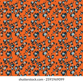 Seamless pattern with leopard spots. Wild animal skin print in different colors in flat style. Exotic ornament, fashionable elegant print. African pattern for wallpaper or fabric.