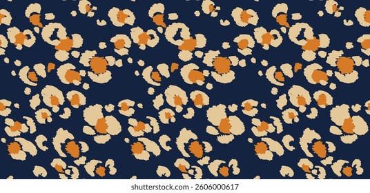 Seamless pattern with leopard spots. Wild animal skin print in different colors in flat style. Exotic ornament, fashionable elegant print. African pattern for wallpaper or fabric.