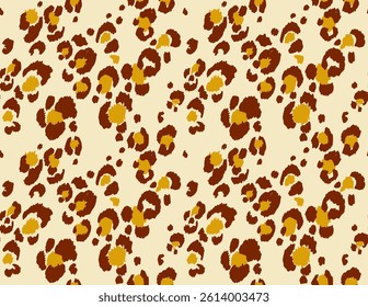 Seamless pattern with leopard spots. Wild animal skin print in different colors in flat style. Exotic ornament, fashionable elegant print. African pattern for wallpaper or fabric.