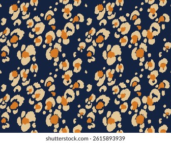 Seamless pattern with leopard spots. Wild animal skin print in different colors in flat style. Exotic ornament, fashionable elegant print. African pattern for wallpaper or fabric.